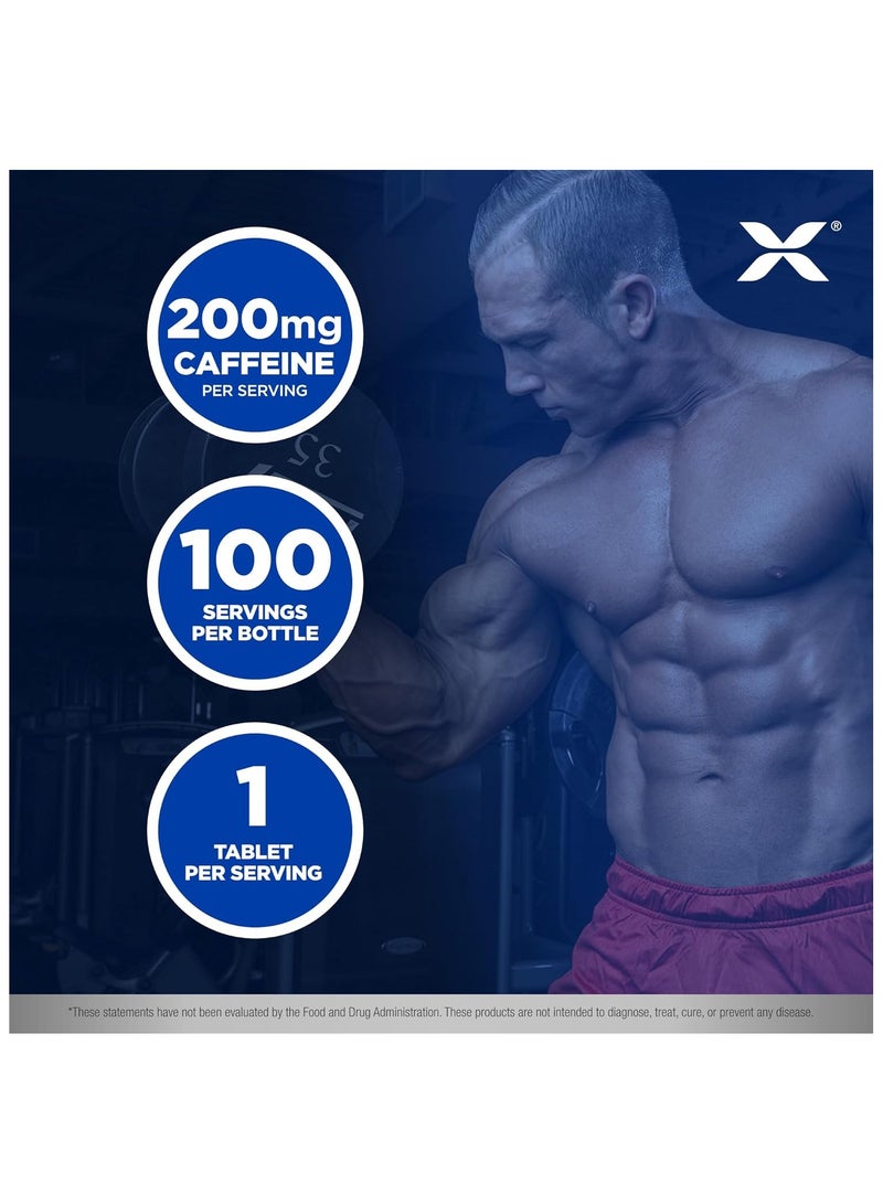 أولماكس نيوتريشن حبوب الكافيين، طاقة مستدامة وتركيز ذهني قبل التمرين، سريع الامتصاص ونباتي، 200 مجم، 100 قرص - Image 4