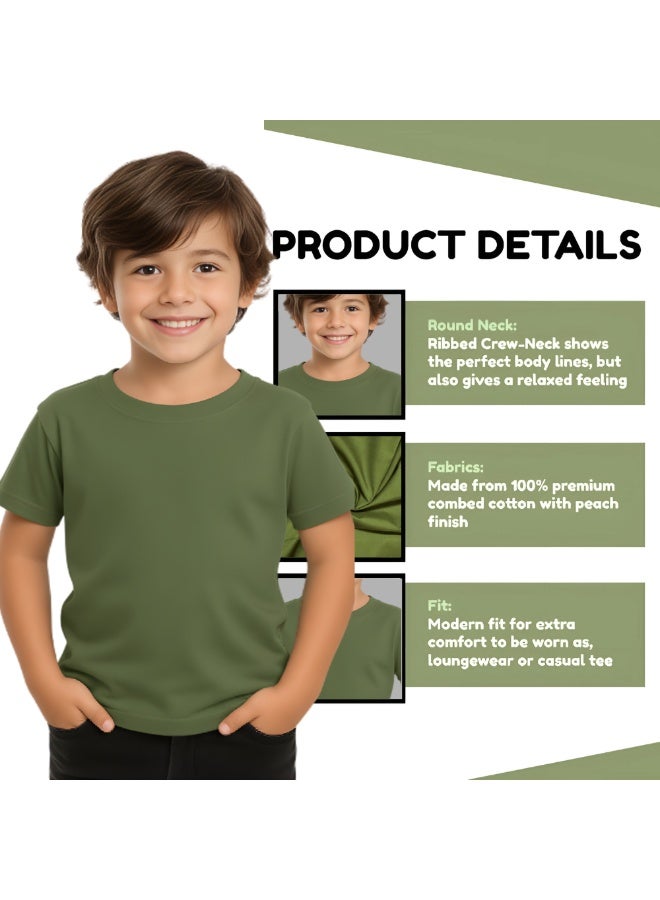 NENOUSH Kids Unisex T-Shirt For Boys & Girls | Soft Cotton Half Sleeve Tee | Comfortable Round Neck Everyday Wear | Casual Outfit For School,Play - Image 5
