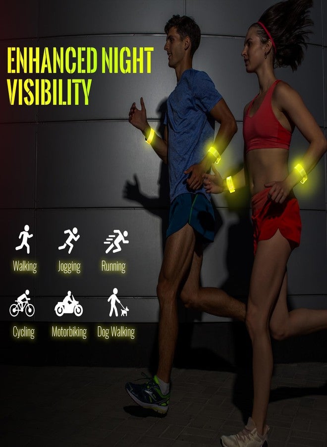 ElectricWise 2 Pcs Burning Man Light Up Bracelets with 3 Flashing Modes, Glow in The Dark Bracelets Party Supplies for Rave Party Halloween Night Riding (Yellow) - Image 4