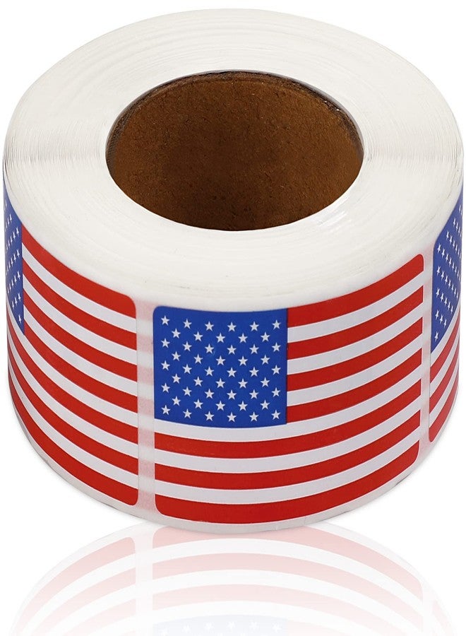 SANNIX 500 Pcs American Flag Sticker Roll, 2 x 1.22 Inch US Flag Decal - Image 2