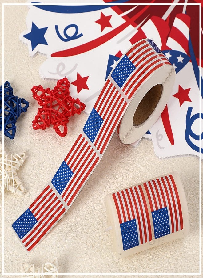 SANNIX 500 Pcs American Flag Sticker Roll, 2 x 1.22 Inch US Flag Decal - Image 5