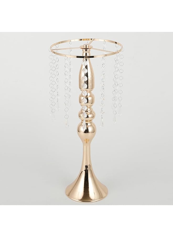 The Bros 2 Pcs 18 inches Tall Crystal Flower Stand Wedding Road Lead Tall Flower Holders Centerpiece Crystal Flower Chandelier Metal Flower Vase for Reception Tables Wedding Supplies - Image 1