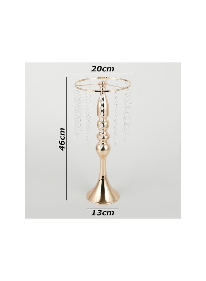The Bros 2 Pcs 18 inches Tall Crystal Flower Stand Wedding Road Lead Tall Flower Holders Centerpiece Crystal Flower Chandelier Metal Flower Vase for Reception Tables Wedding Supplies - Image 2