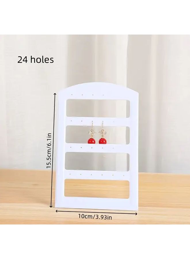 Black 48 Hole Earring Display Stand 3 Pack Jewelry Organizer Storage Tower - Image 4