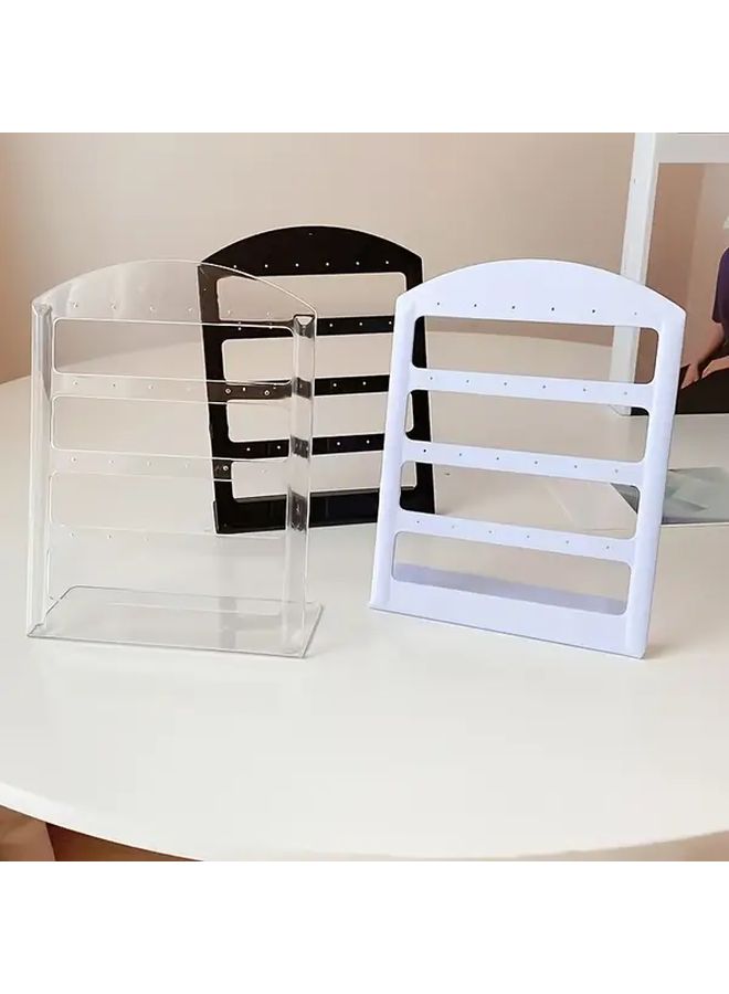 Black 48 Hole Earring Display Stand 3 Pack Jewelry Organizer Storage Tower - Image 2