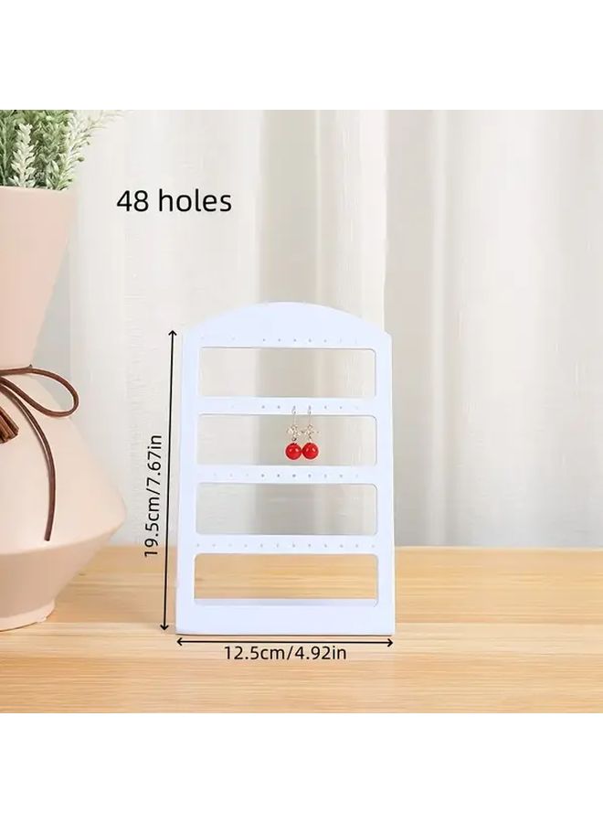Black 48 Hole Earring Display Stand 3 Pack Jewelry Organizer Storage Tower - Image 3
