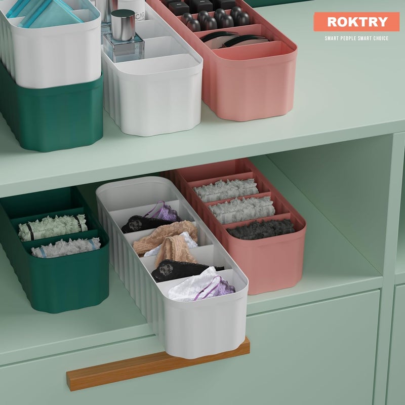 ROKTRY Pack of 2 Socks Organizer for WardrobeClothing Wardrobe Storage Box Household Drawer TieInnerwear ScarfsInnerwear ScarfsCosmetics Multipurpose Organizer for Wardrobe - Image 4