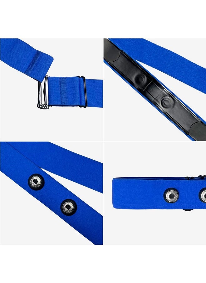Heart Rate Monitor Chest Replacement Strap Compatible With Polar H10 H9 H7 Adjustable Soft Hr Belt Work For Polar Heart Rate Sensor (Blue)