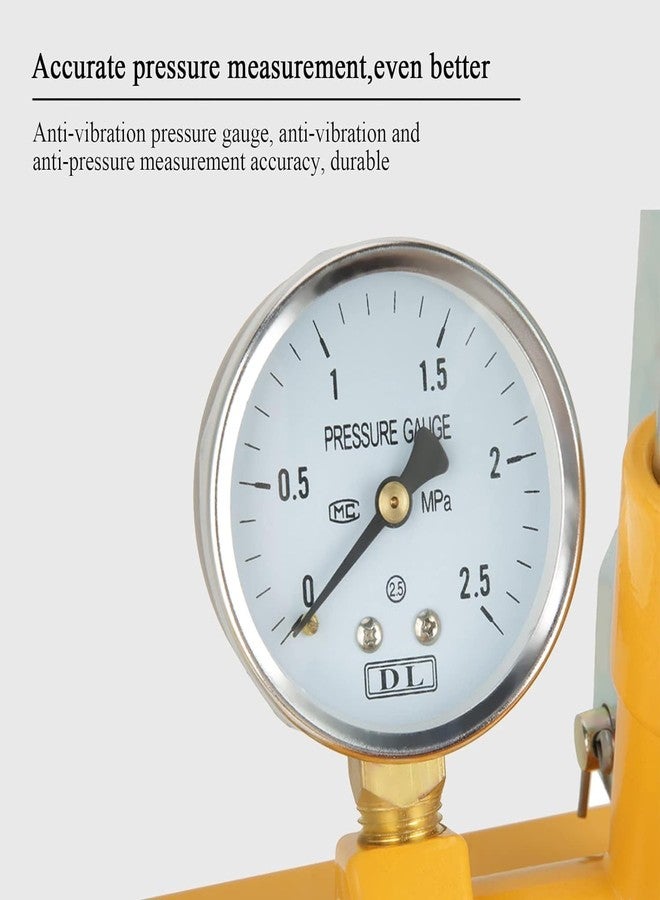 HELLARO Hydraulic Pressure Test Pump, 2.5Mpa 25KG Manual Hydraulic Water Pressure Test Pump, Pipeline Tester Tool for a Variety of Pressure Vessels, Pipes, Valves and Other Pressure Test, 13ml / Time - Image 4
