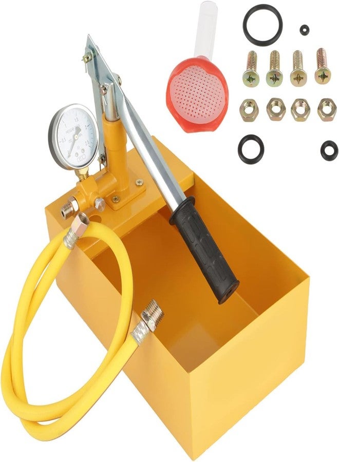 HELLARO Hydraulic Pressure Test Pump, 2.5Mpa 25KG Manual Hydraulic Water Pressure Test Pump, Pipeline Tester Tool for a Variety of Pressure Vessels, Pipes, Valves and Other Pressure Test, 13ml / Time - Image 1