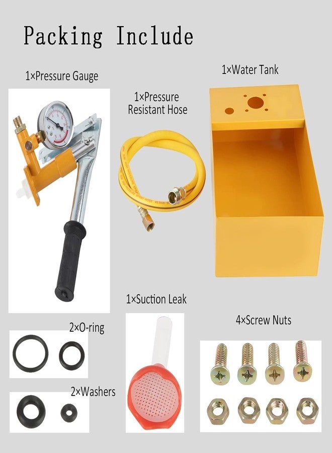 HELLARO Hydraulic Pressure Test Pump, 2.5Mpa 25KG Manual Hydraulic Water Pressure Test Pump, Pipeline Tester Tool for a Variety of Pressure Vessels, Pipes, Valves and Other Pressure Test, 13ml / Time - Image 2