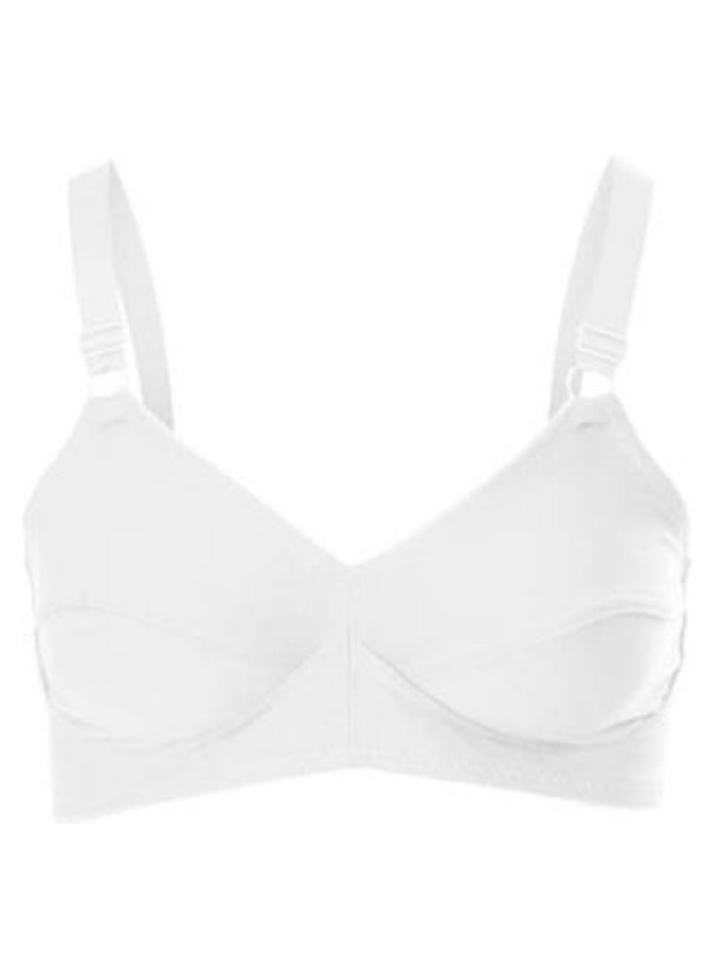 Lasso - Plain Cotton Lasso Bra - Model S 365 For Women, White - Image 1