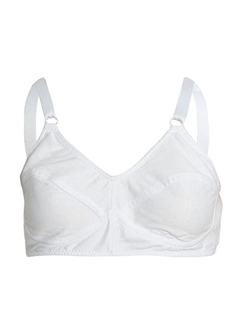 Lasso - Plain Cotton Lasso Bra - Model S 365 For Women, White - Image 1