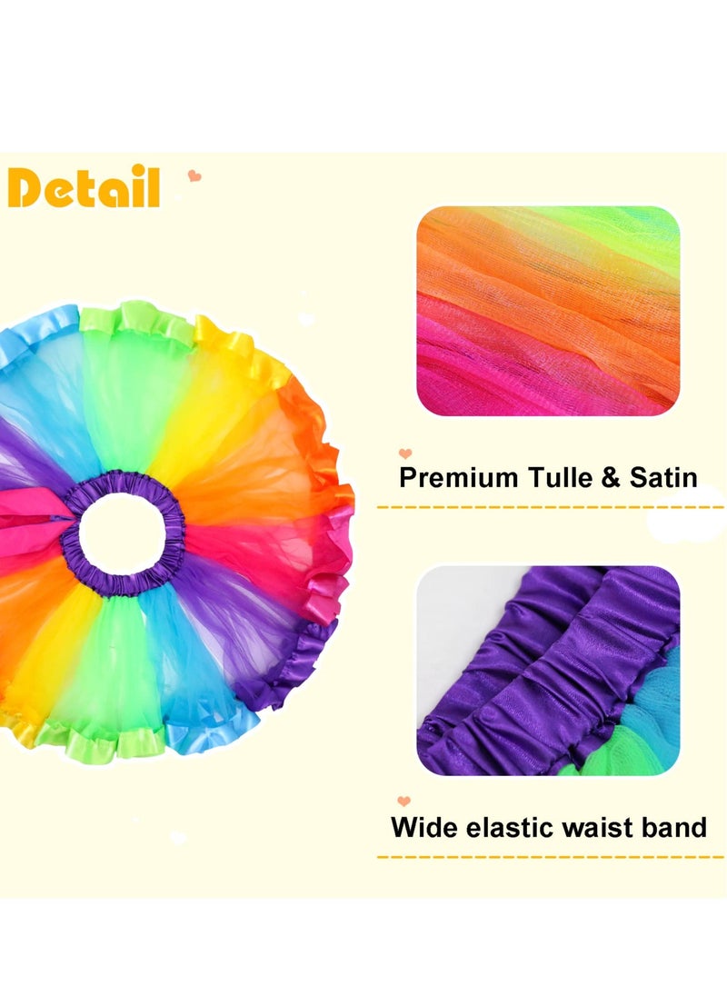 KASTWAVE - 4 Pack Kids Butterfly Wings Costume, Fairy Wings Shawl,  Rainbow Tutu Dress for Girls, Antenna Mask and Rainbow Tutu, Child Party-Favors Toys Gifts4 Pack Kids Butterfly Wings Costume, Fairy Wings Shaw - Image 1