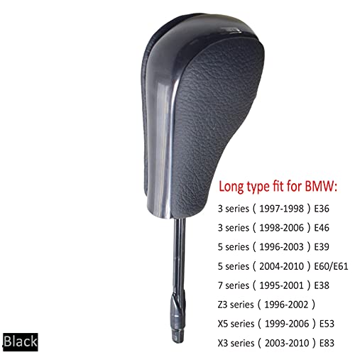 Fouedy Gear Stick Car Automatic Shift Knob Lever HansBall for BMW E39 E46 E53 E60 E61 E63 E64 E83 E81 E82 E87 E90 E91 E92 E93 BlackLong - Image 3