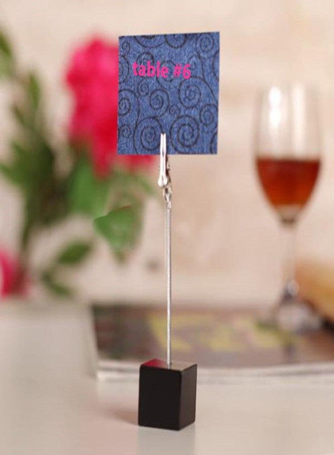 senover 10pcs Table Number Holder Name Place Card Holder Memo Clip Holder Stand Note Holder Pictures Card Paper Menu Clip (Black) - Image 5