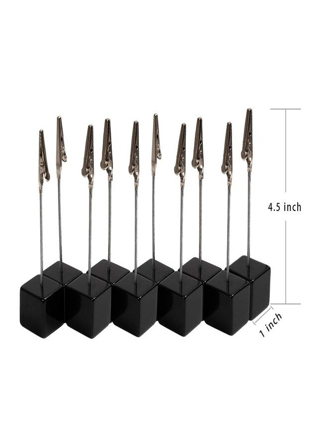 senover 10pcs Table Number Holder Name Place Card Holder Memo Clip Holder Stand Note Holder Pictures Card Paper Menu Clip (Black) - Image 3