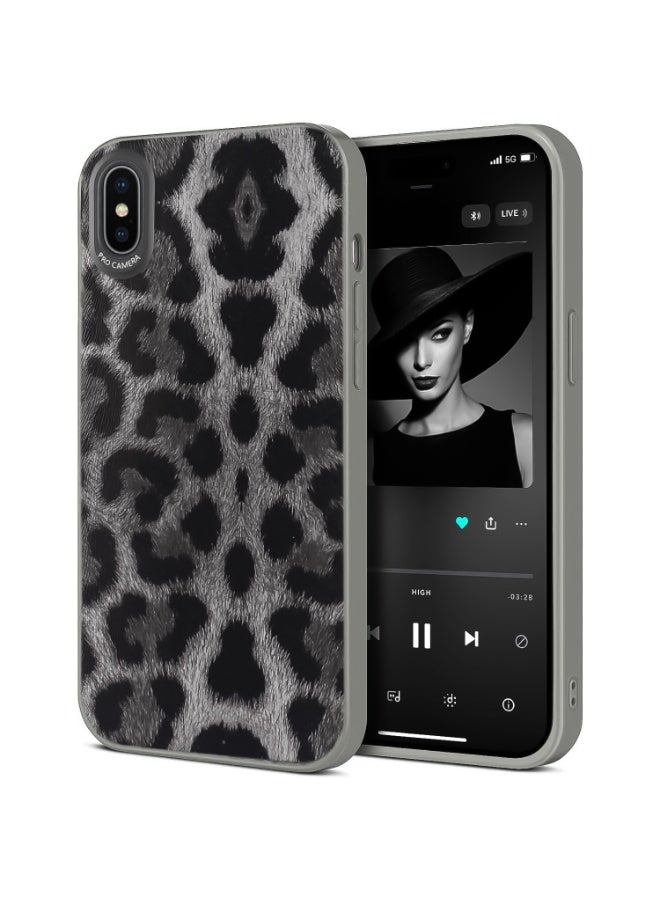 جراب هاتف بنقشة جلد النمر البري ونمط حيواني جريء لهاتف iPhone X/Xs (Tiger 4)