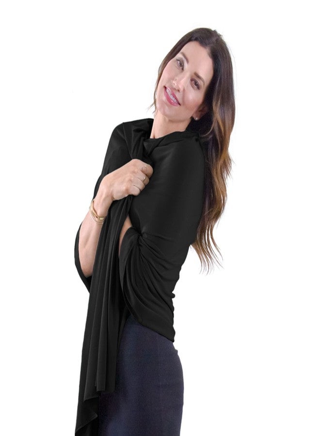 هابي لوكس شال سفر هابي لوكس واي فارير، حماية من الشمس بدرجة 50+ للنساء، 68 × 35 بوصة، قماش جيرسي كلاسيكي - أسود فاحم، مقاس واحد - Image 1