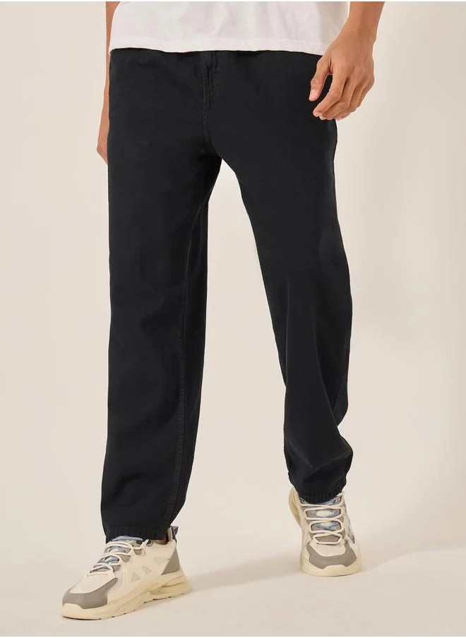 ستايلي Styli Mid Rise Relaxed Fit Joggers Jeans