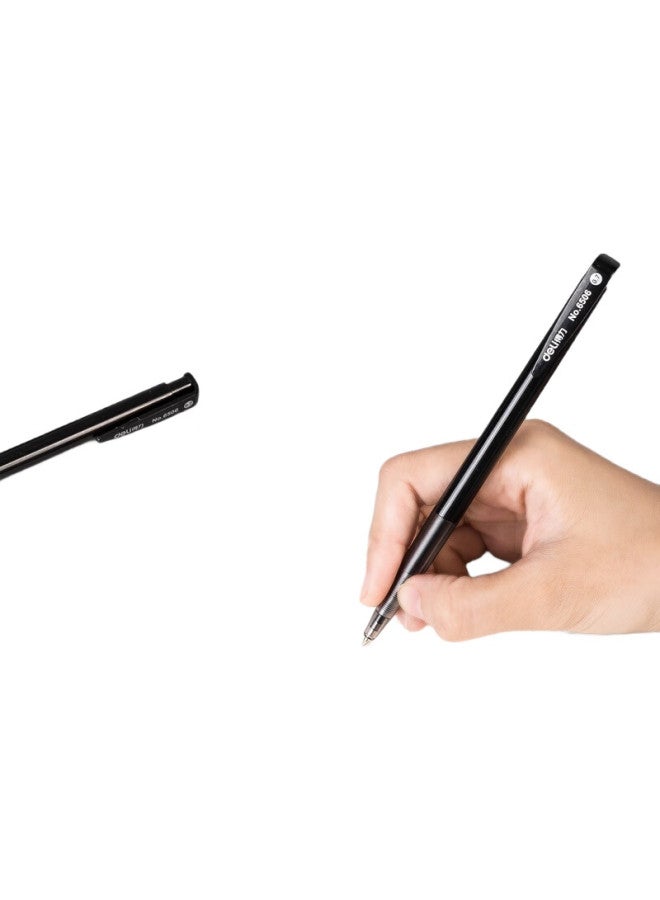 Deli (Deli) Ballpoint Pen 0.7Mm Bullet Tip Click Pen Atom Pen Office Supplies Black 60Pcs/Box 6506 - Image 1