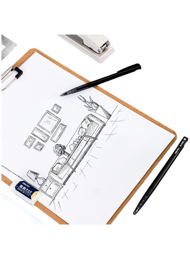 Deli (Deli) Ballpoint Pen 0.7Mm Bullet Tip Click Pen Atom Pen Office Supplies Black 60Pcs/Box 6506 - Image 2