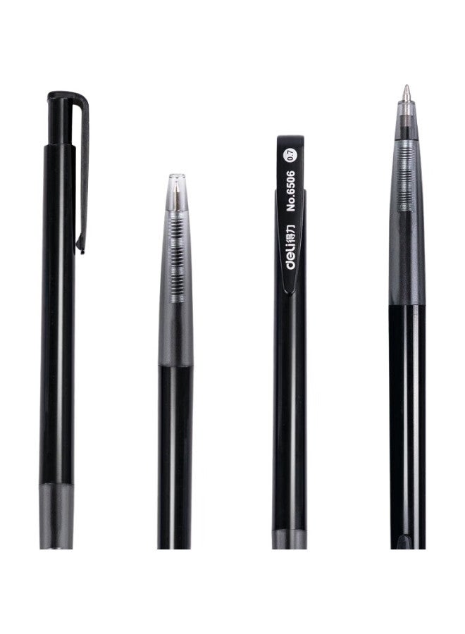 Deli (Deli) Ballpoint Pen 0.7Mm Bullet Tip Click Pen Atom Pen Office Supplies Black 60Pcs/Box 6506 - Image 3