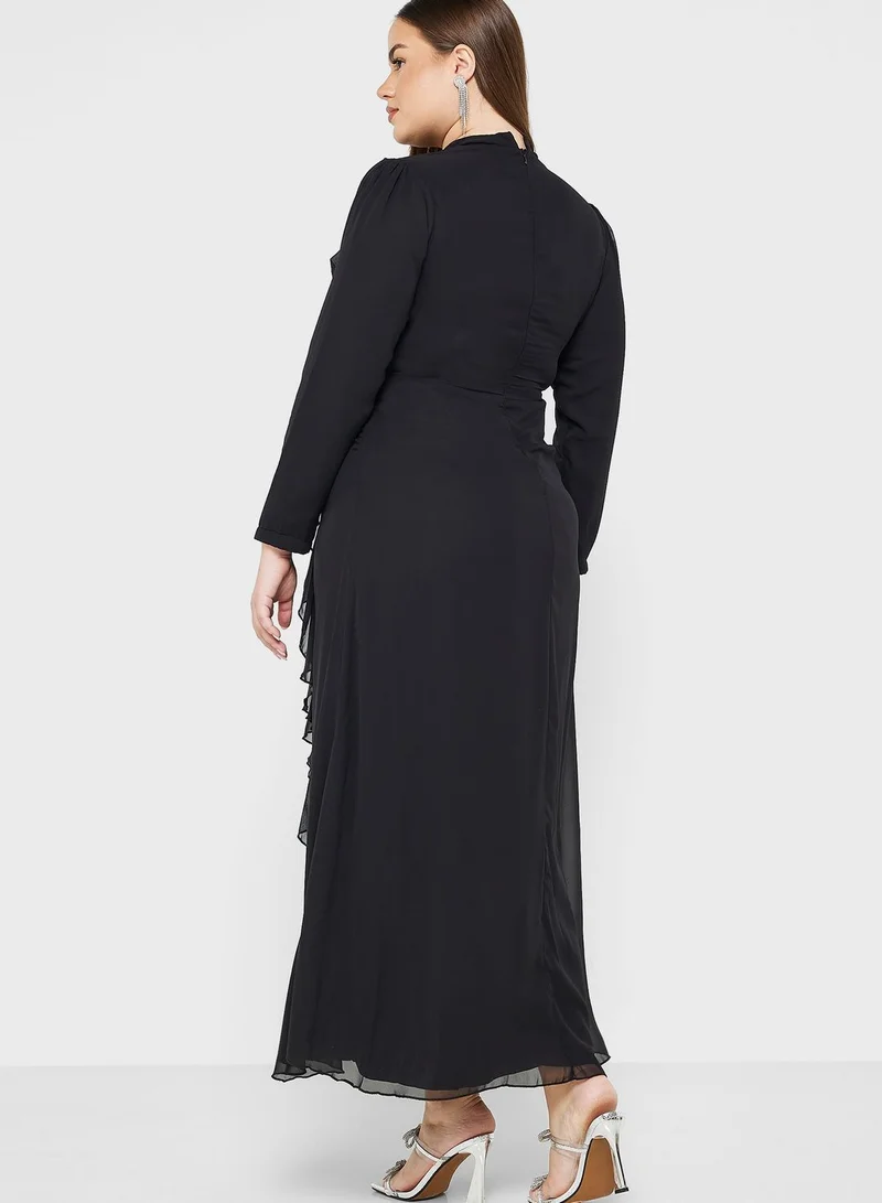 Khizana Embellished Belt Frill Detail Dress