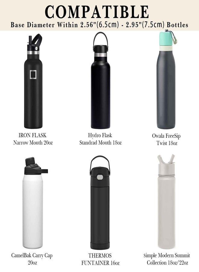 لينكيديا حقيبة حمل زجاجات المياه من Linkidea، متوافقة مع زجاجات Hydro Flask ذات الفوهة العريضة سعة 20 أونصة، وStanley Quick Flip GO سعة 24 أونصة، وContigo، وCamelBak، مصنوعة من النيوبرين المعزول، مزودة بأحزمة كتف، لون أبيض كريمي - Image 3