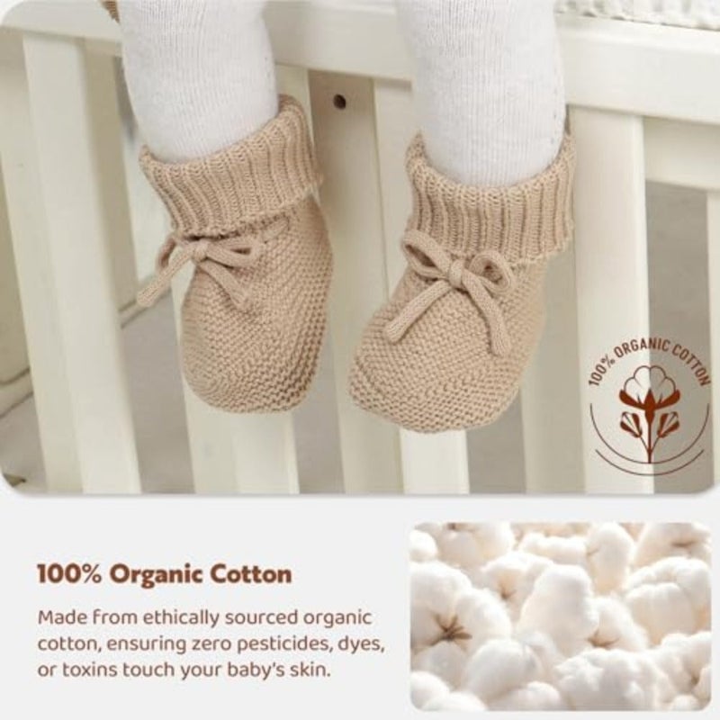 Hadetoto Baby Booties Newborn First Walkers Comfort Shoes Warm Knitted Soft Booties for Toddlers Baby Boys Girls - Image 2