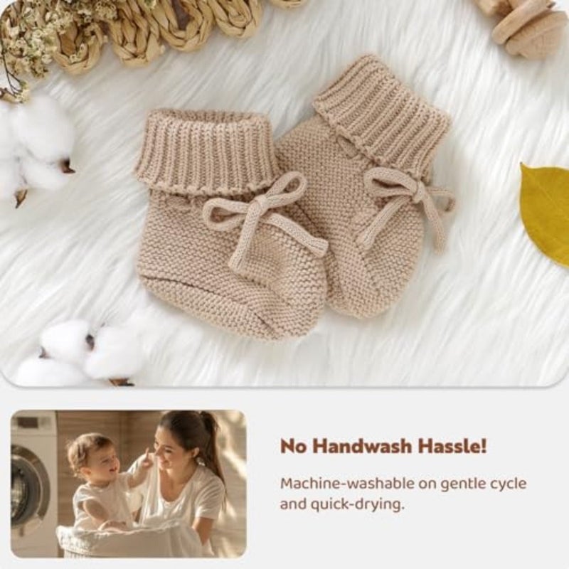 Hadetoto Baby Booties Newborn First Walkers Comfort Shoes Warm Knitted Soft Booties for Toddlers Baby Boys Girls - Image 5