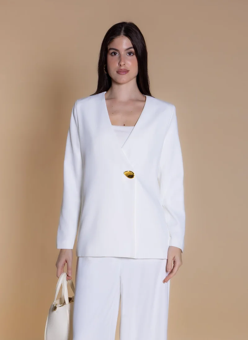 SHAPES STATEMENT BUTTON BLAZER SET