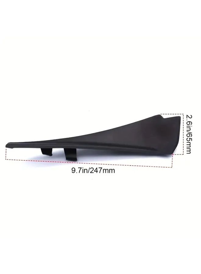 2PCS Black Plastic Car Front Fender Trim Spoiler Smooth Curved Design Aerodynamic - Image 2