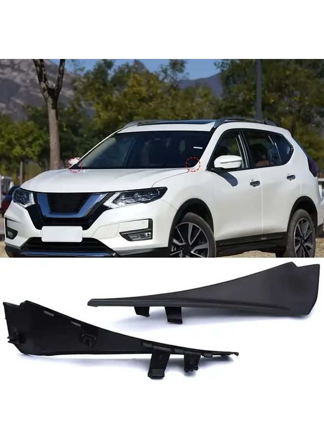 2PCS Black Plastic Car Front Fender Trim Spoiler Smooth Curved Design Aerodynamic - Image 3