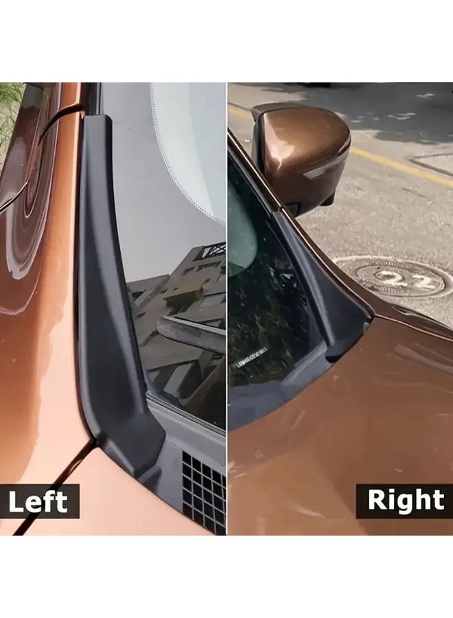2PCS Black Plastic Car Front Fender Trim Spoiler Smooth Curved Design Aerodynamic - Image 5