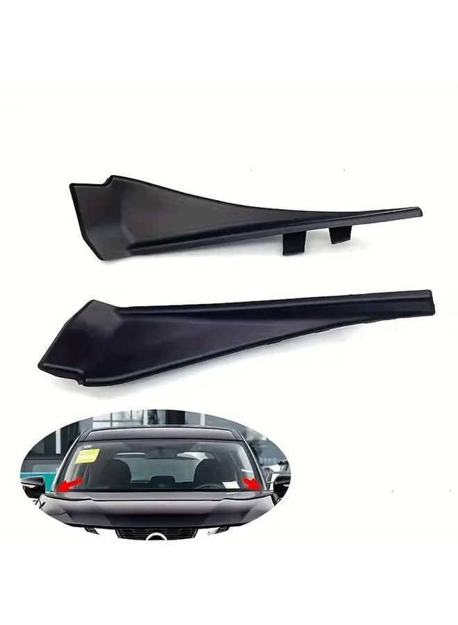 2PCS Black Plastic Car Front Fender Trim Spoiler Smooth Curved Design Aerodynamic - Image 1