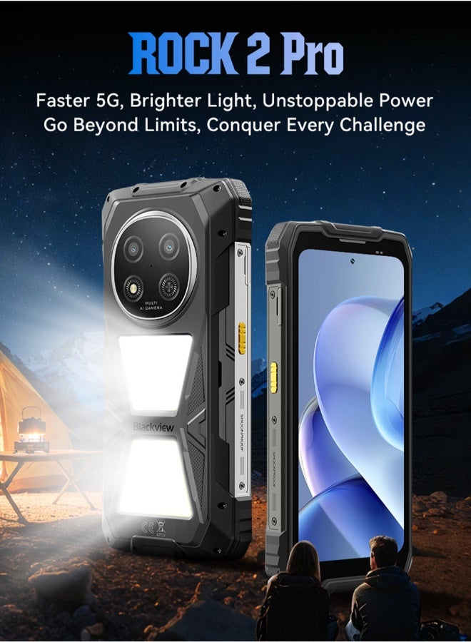 Blackview ROCK 2 Pro 5G Rugged Smartphone | 6.67 Inch 120Hz HD+ IPS 650nits Bright Display, 180Hz 10-Point Multi Touch, Dual Band WiFi BT5.0, Global 5G & 4G LTE Network, GPS/Beidou Multi Satellite Navigation,  Outdoor Tough Mobile Phone Yellow - Image 2