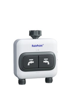 RAINPOINT WiFi Water Timer for Garden Hose - 6 Separate Plan, Watering by Gallon and Time, Irrigation & Mist Mode, Easy to Use - 2 Zone Smart Weather WiFi Sprinkler Timer for Lawn,& Yard Care