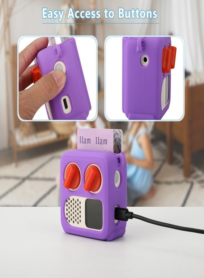 TXesign Silicone Case Cover for Yoto Mini (2024 Edition), TXEsign Travel Carrying Case with Adjustable Shoulder Strap Protective Cover for Yoto Mini Player (Purple) - Image 2