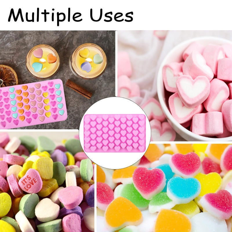 Silicone Gummy Molds 4-Piece Pink Set With 2 Droppers Quick-Release Design - High-Yield 100% Food-Grade Silicone Candy Molds for Kids Candy Making Party Treats Home Baking - Image 5