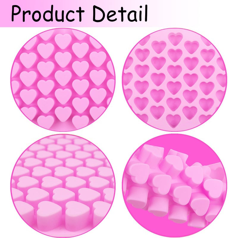 Silicone Gummy Molds 4-Piece Pink Set With 2 Droppers Quick-Release Design - High-Yield 100% Food-Grade Silicone Candy Molds for Kids Candy Making Party Treats Home Baking - Image 4