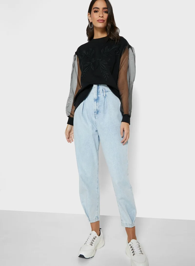 مانجو بلوزة باكمام شبك