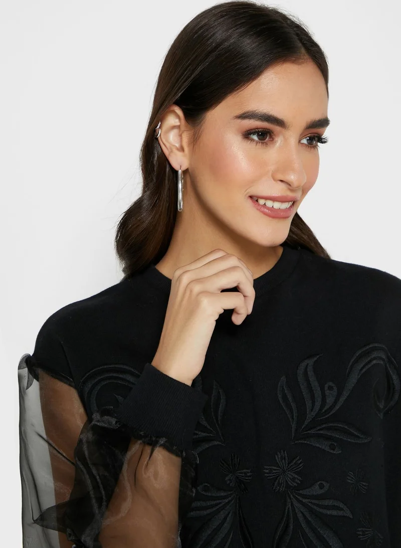 مانجو بلوزة باكمام شبك