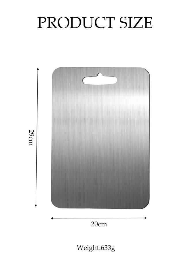 DUNISO 304 stainless steel cutting plate, Chopping Board, Heavy Duty Non-Slip, food grade，two-sided，Used for cutting meat, fruits, and vegetables，24*15cm  - Image 3