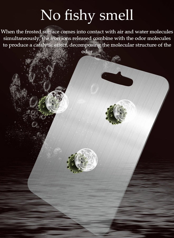 DUNISO 304 stainless steel cutting plate, Chopping Board, Heavy Duty Non-Slip, food grade，two-sided，Used for cutting meat, fruits, and vegetables，24*15cm  - Image 5