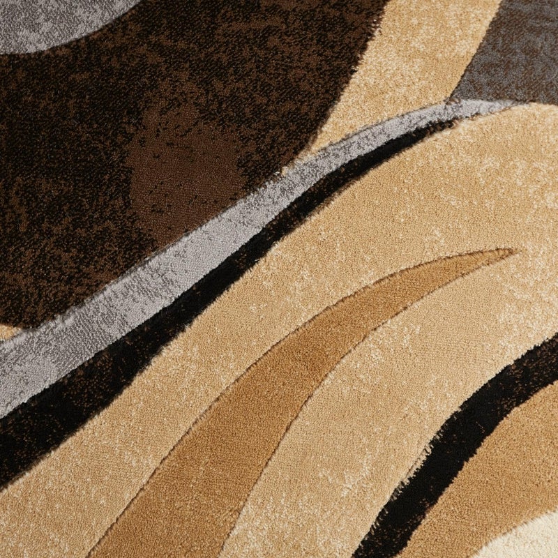 Home Dynamix Tribeca Slade Modern Area Rug, Abstract Brown/Gray 39"x55" - Image 3