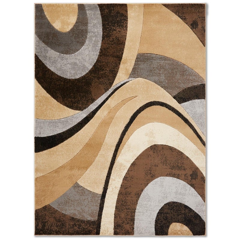 Home Dynamix Tribeca Slade Modern Area Rug, Abstract Brown/Gray 39"x55" - Image 1