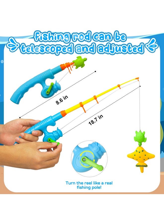 Toy Magnetic Fishing Game For Kids 3 5 With 2 Toddler Fishing Poles 3 Years Old Magnetic Fishing Toys For Toddlers Magnetic Baby Fishing Pole Pool Water Fish Toys Bath Toys For Kids Ages 4 8 - Image 3