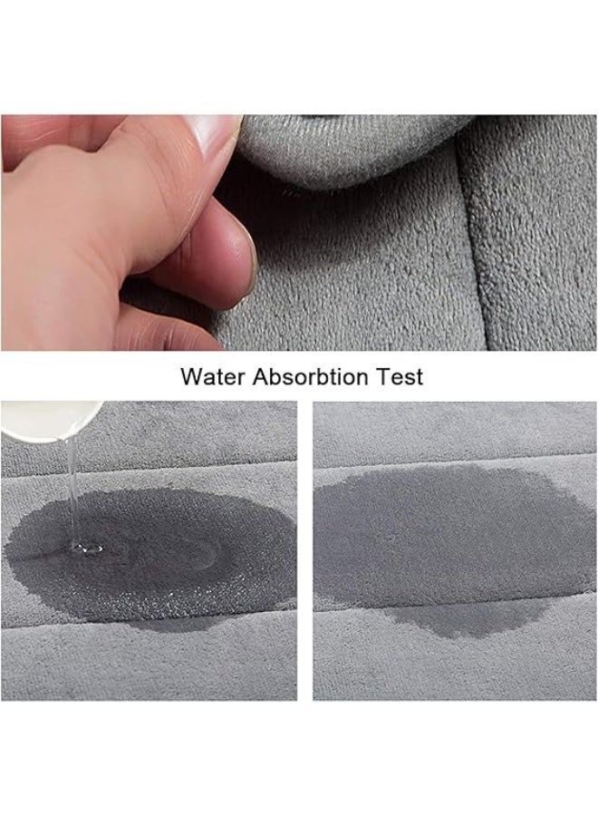 Reelyo Bathroom Rug Quick Dry Mats, Soft and Absorbent Bathroom Rugs, Rubber Backing Machine Washable Shower Floor Rugs, Bathmat Runner, Bathroom Home Decor Accessories（Grey 40*60cm） - Image 5