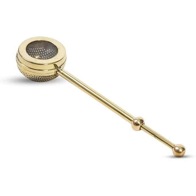 Mittal Teas Mini Brass Strainer  Ideal For 2 Cups  Easy To Use  Perfect For Tea And Coffee With Long Handle For Firm Grip And Easy Straining Brass Tea Infuser - Image 2